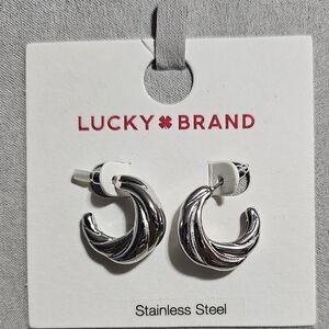 Lucky Brand Twisted Silver Earrings